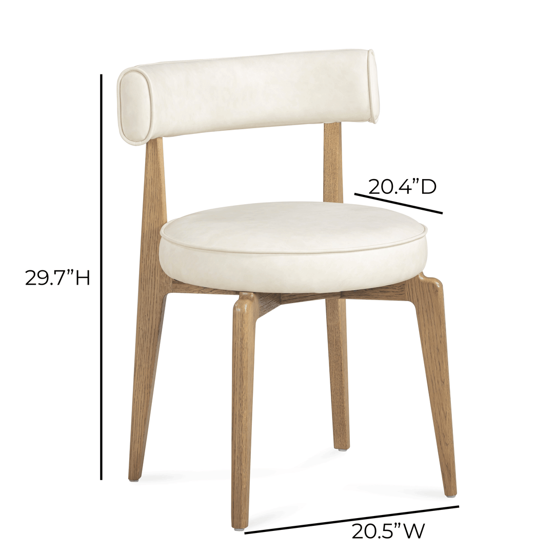Nikita Cream Performance Vegan Leather Dining Chair