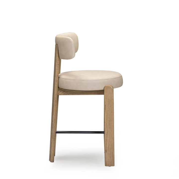Odessa Taupe Performance Vegan Leather Counter Stool