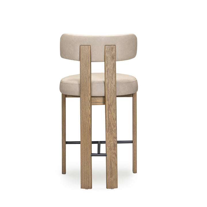 Odessa Taupe Performance Vegan Leather Counter Stool