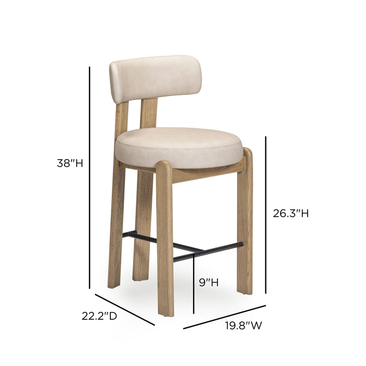 Odessa Taupe Performance Vegan Leather Counter Stool
