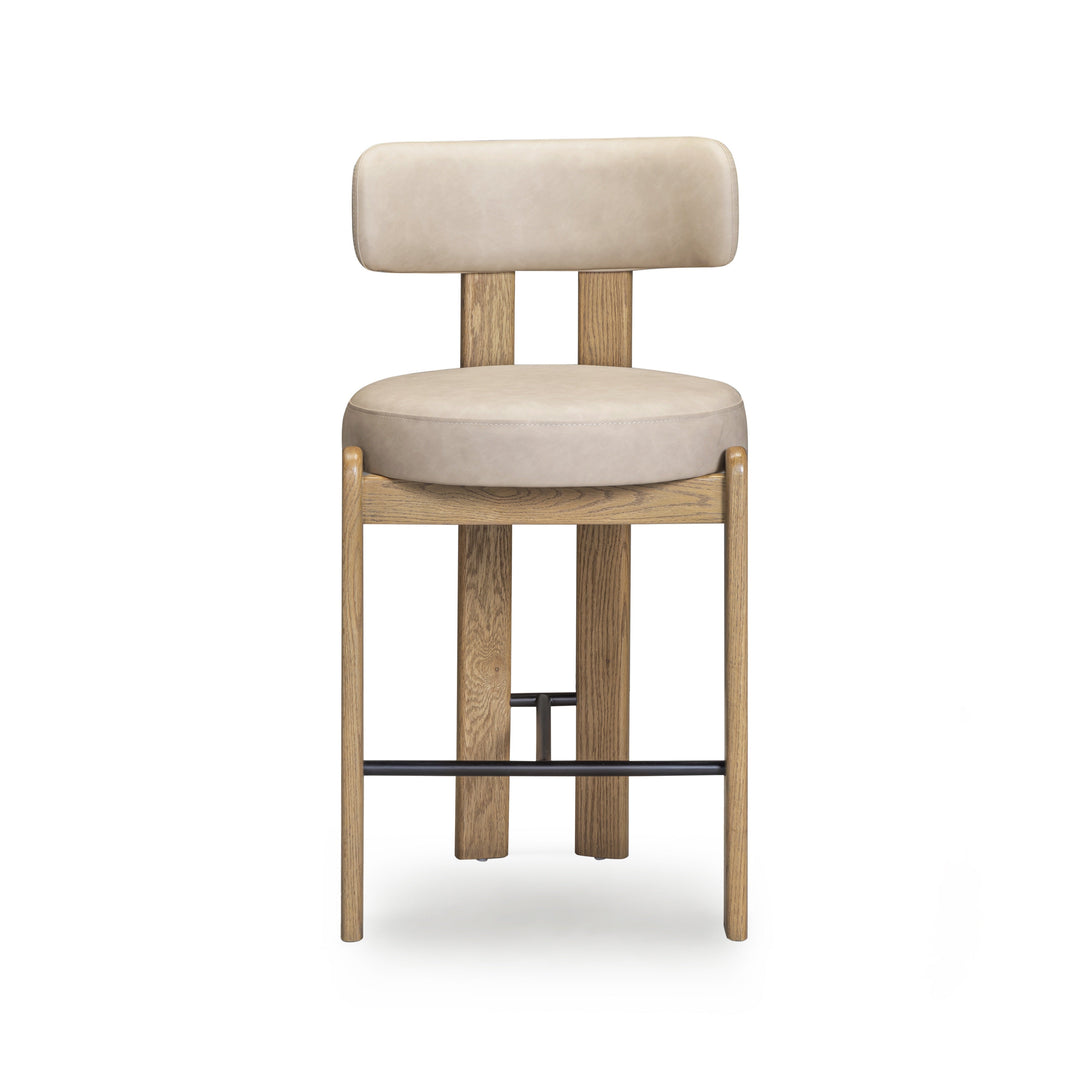 Odessa Taupe Performance Vegan Leather Counter Stool