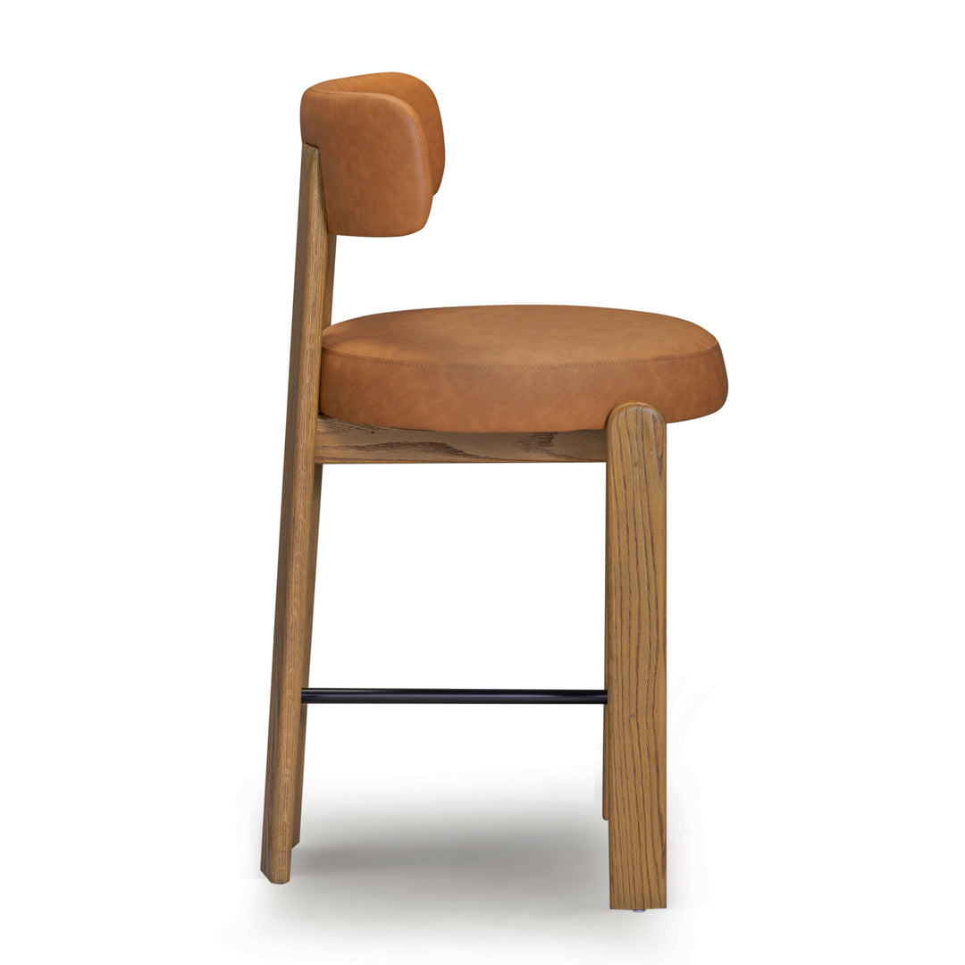 Odessa Saddle Brown Performance Vegan Leather Counter Stool