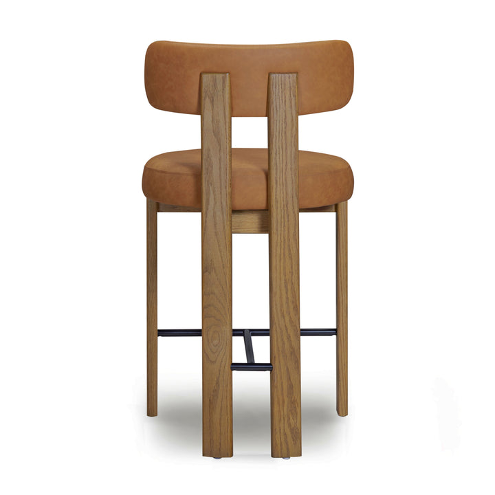 Odessa Saddle Brown Performance Vegan Leather Counter Stool