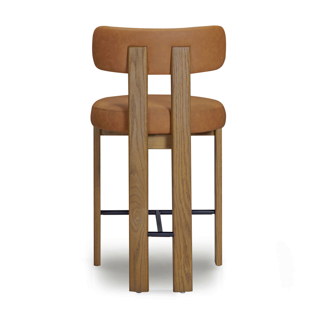 Odessa Saddle Brown Performance Vegan Leather Counter Stool