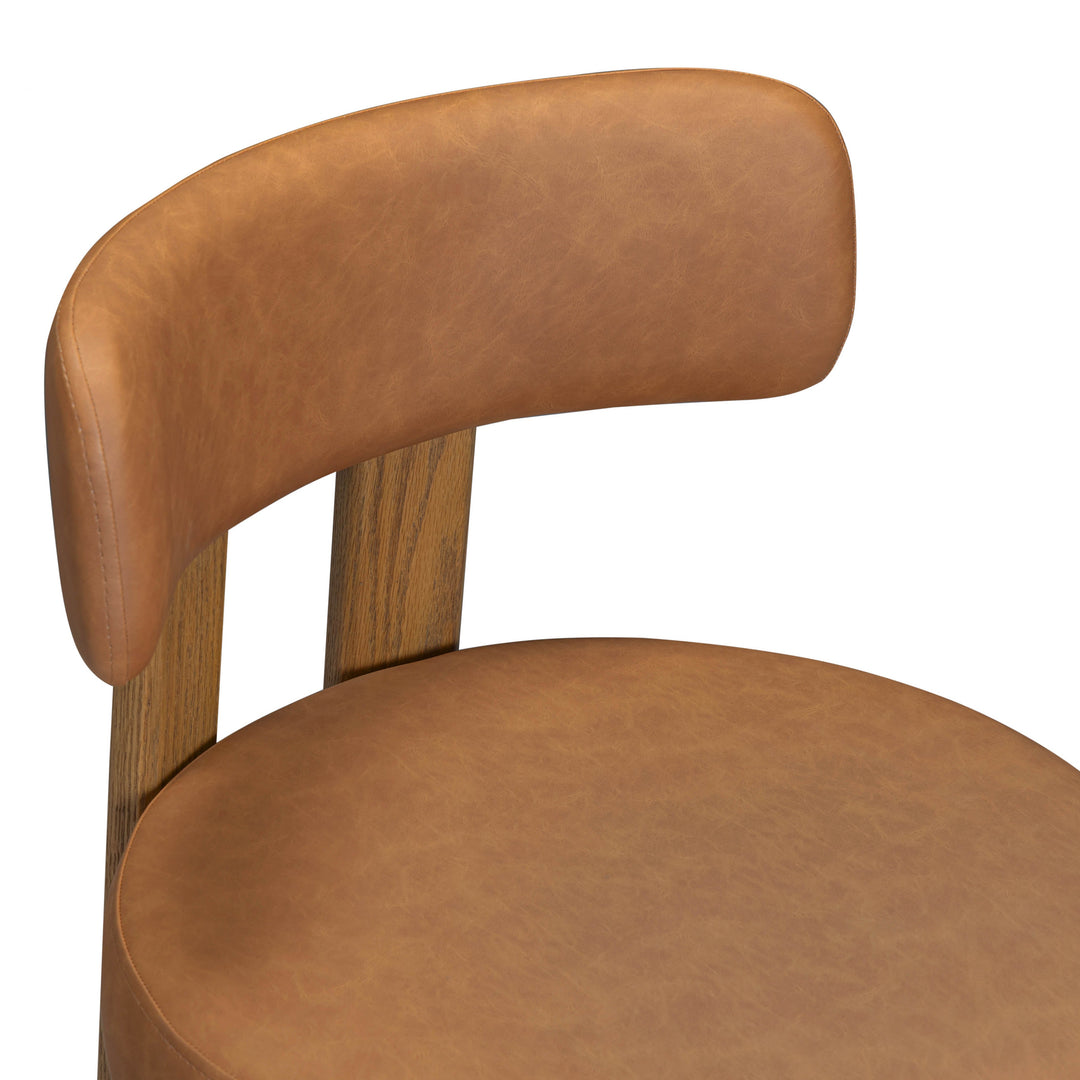 Odessa Saddle Brown Performance Vegan Leather Counter Stool