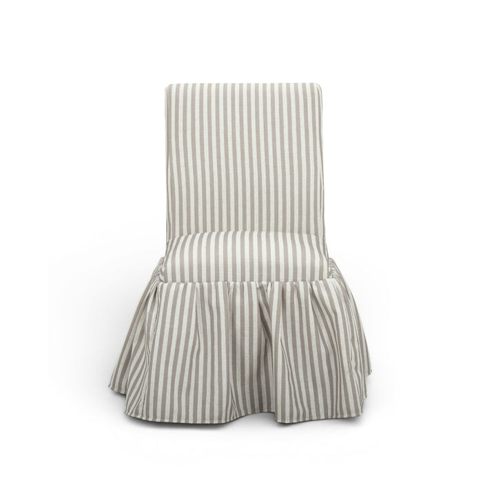 Gertrude Striped Performance Linen Skirted Dining Chair