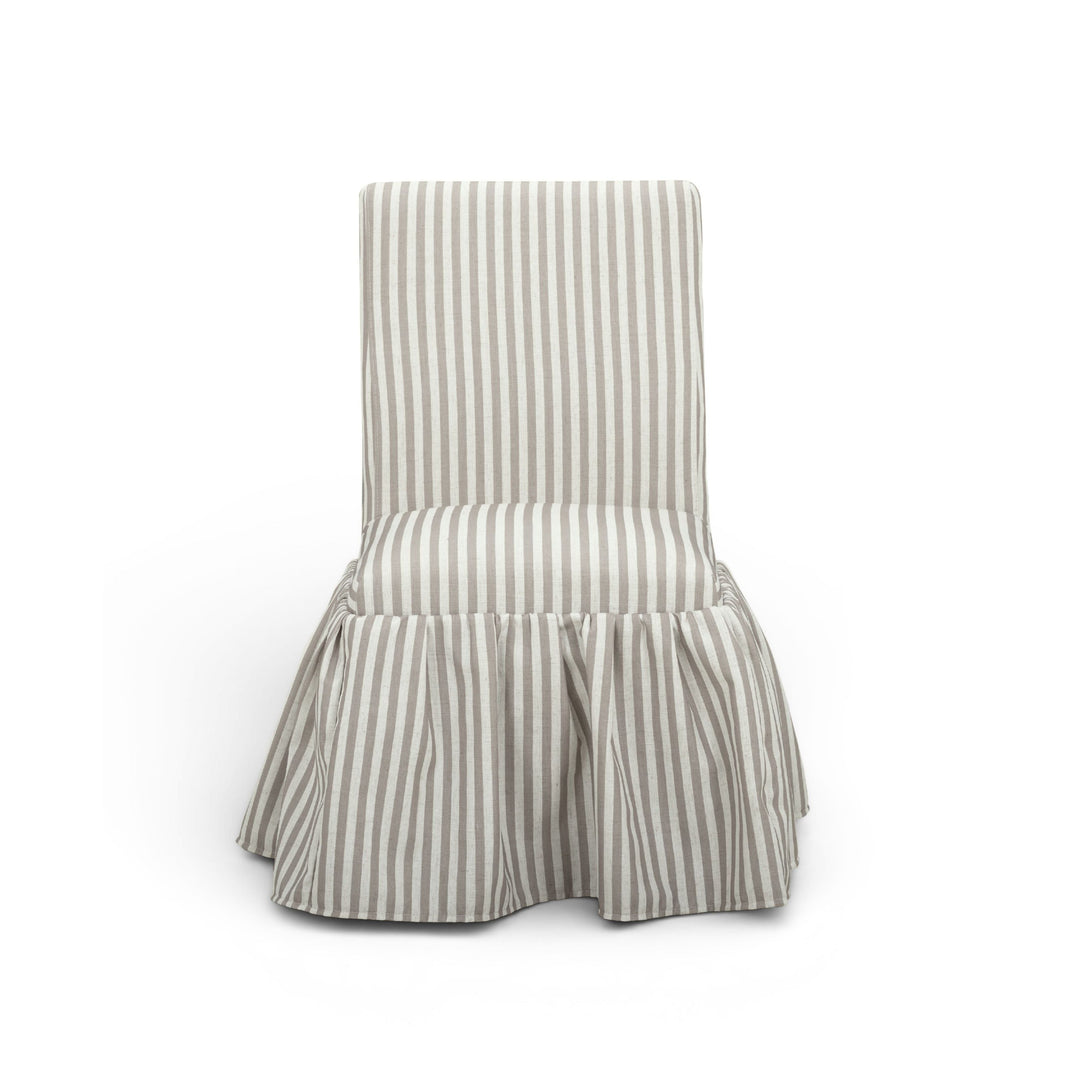 Gertrude Striped Performance Linen Skirted Dining Chair