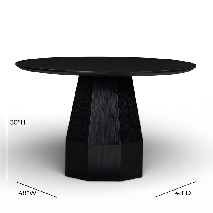 Brocha 48" Black Ash Wood Round Dining Table