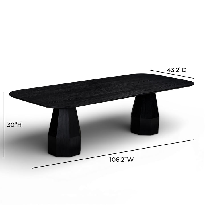 Brocha 106" Black Ash Wood Rectangular Dining Table