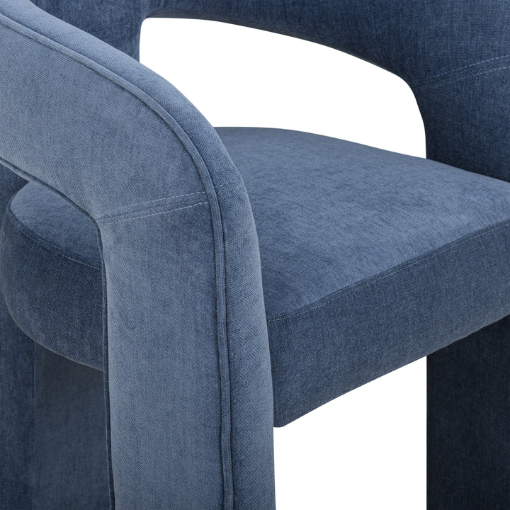 Malone Blue Denim Performance Chenille Dining Chair