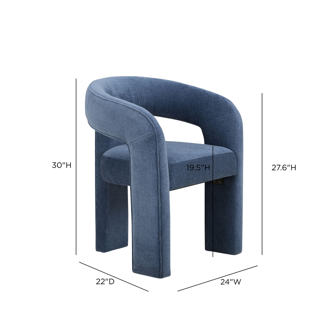 Malone Blue Denim Performance Chenille Dining Chair