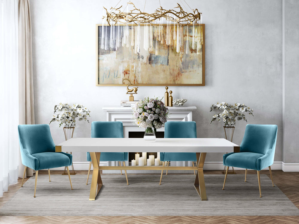 Beatrix Sea Blue Performance Velvet Dining Chair