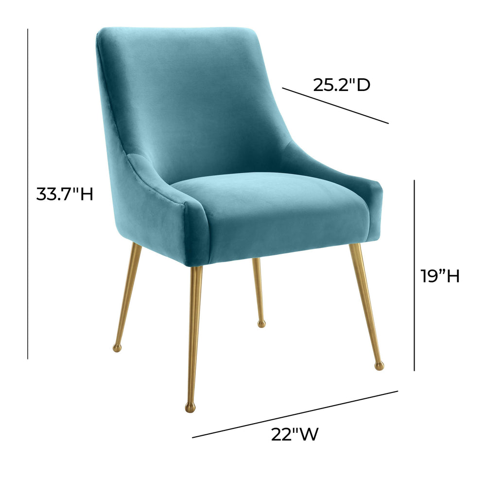 Beatrix Sea Blue Performance Velvet Dining Chair