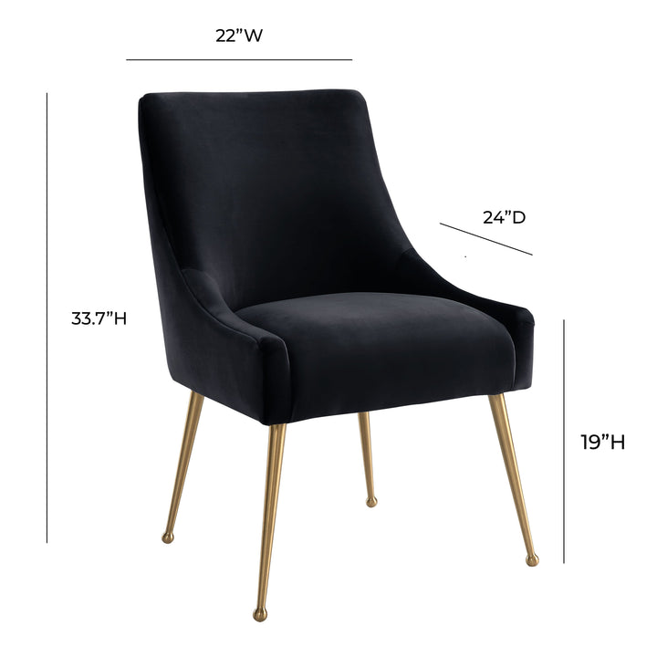 Beatrix Black Performance Velvet Dining Chair