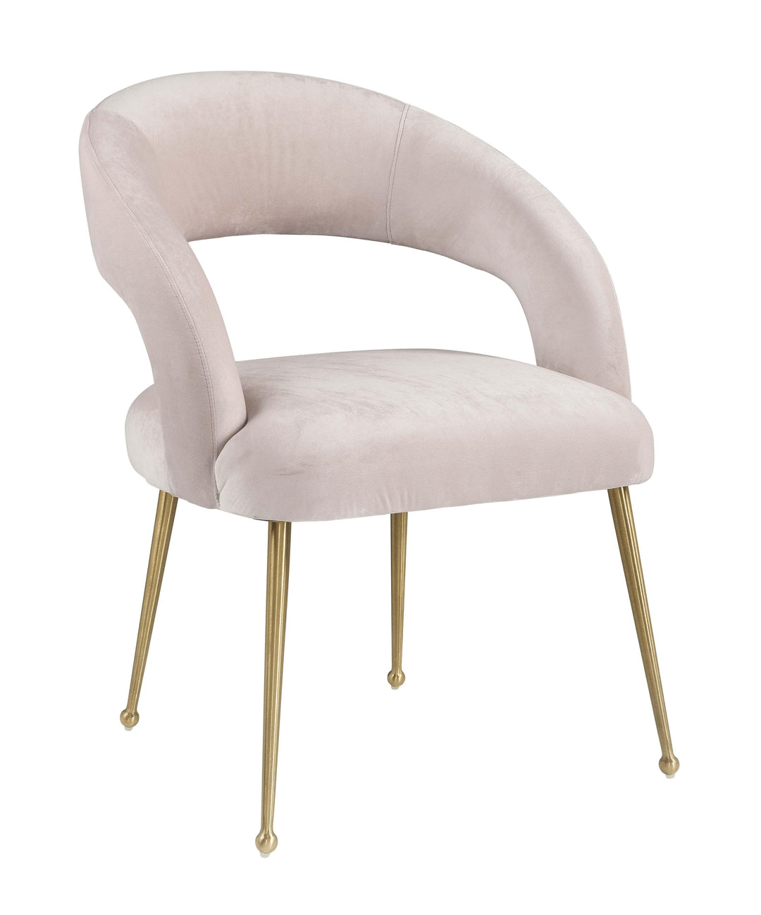 Rocco Blush Performance Velvet Dining Chair - Gold Legs
