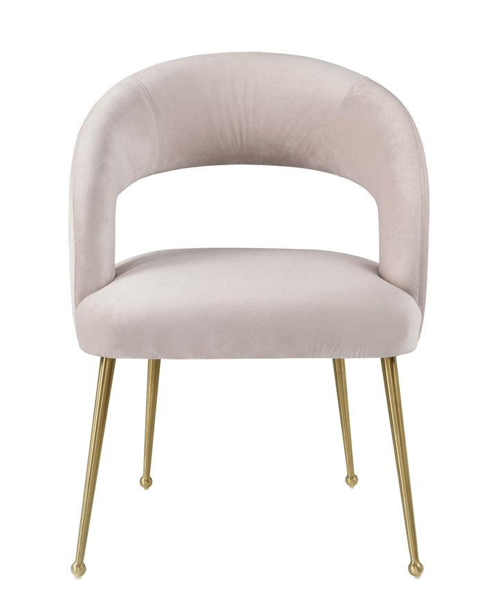 Rocco Blush Performance Velvet Dining Chair - Gold Legs