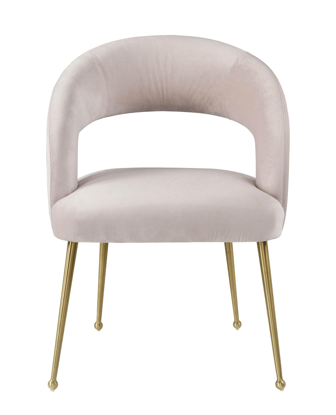 Rocco Blush Performance Velvet Dining Chair - Gold Legs
