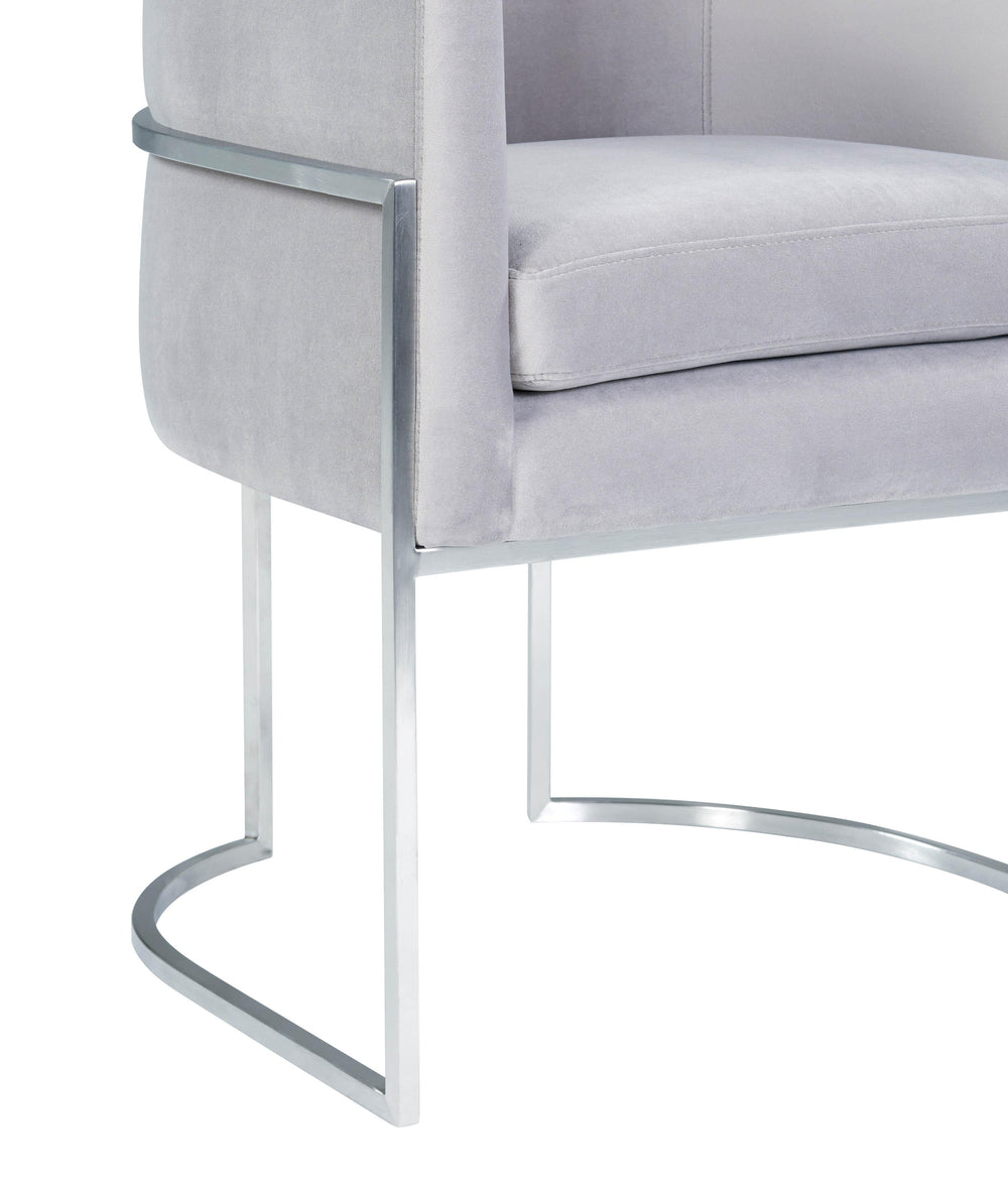 Giselle Performance Velvet Dining Chair with Silver Base by Inspire Me! Home Decor