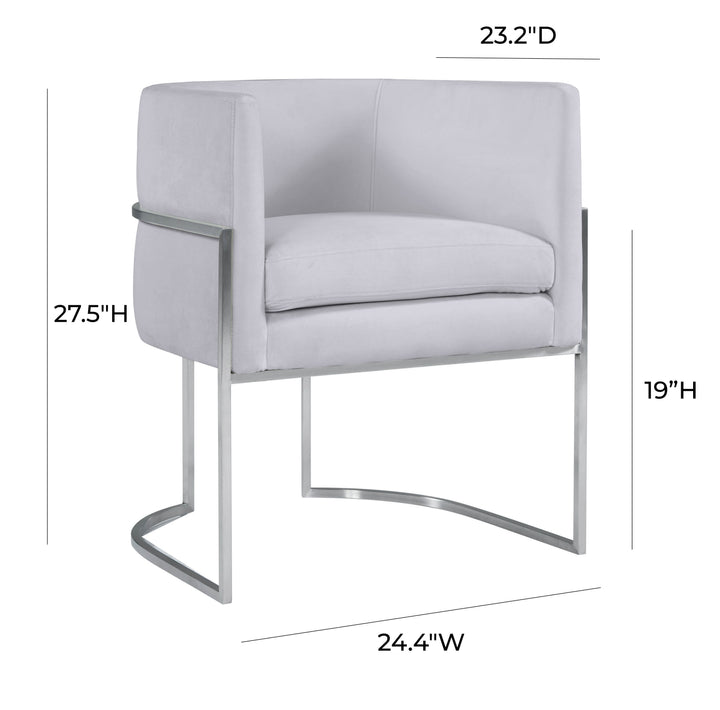 Giselle Performance Velvet Dining Chair with Silver Base by Inspire Me! Home Decor