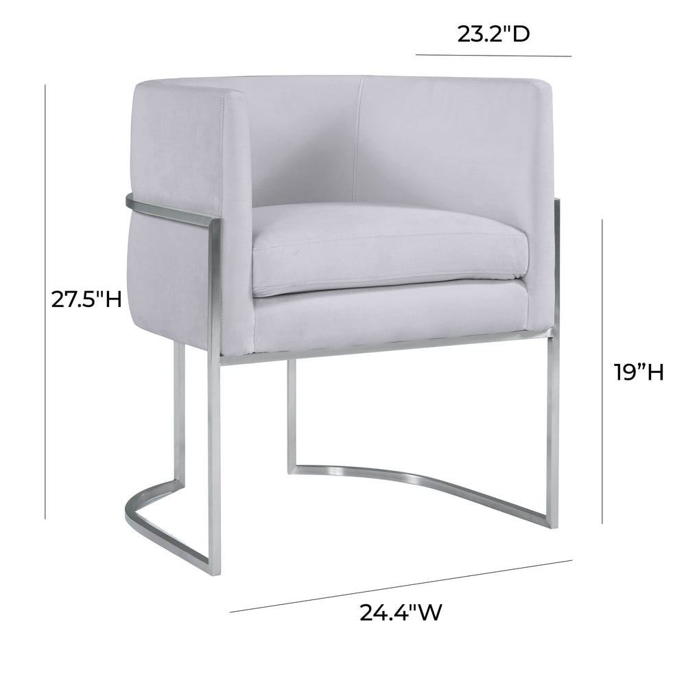 Giselle Performance Velvet Dining Chair with Silver Base by Inspire Me! Home Decor