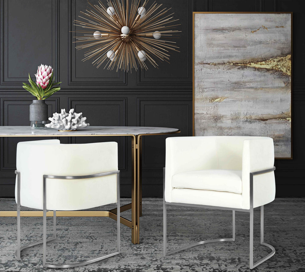 Giselle Performance Velvet Dining Chair with Silver Base by Inspire Me! Home Decor