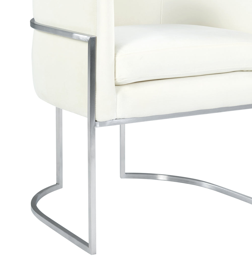 Giselle Performance Velvet Dining Chair with Silver Base by Inspire Me! Home Decor