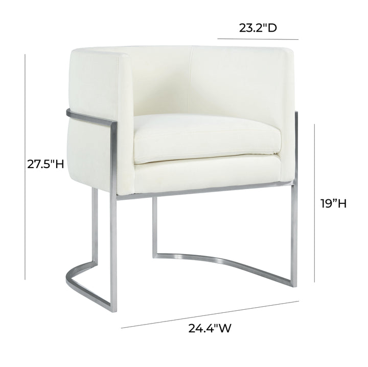 Giselle Performance Velvet Dining Chair with Silver Base by Inspire Me! Home Decor