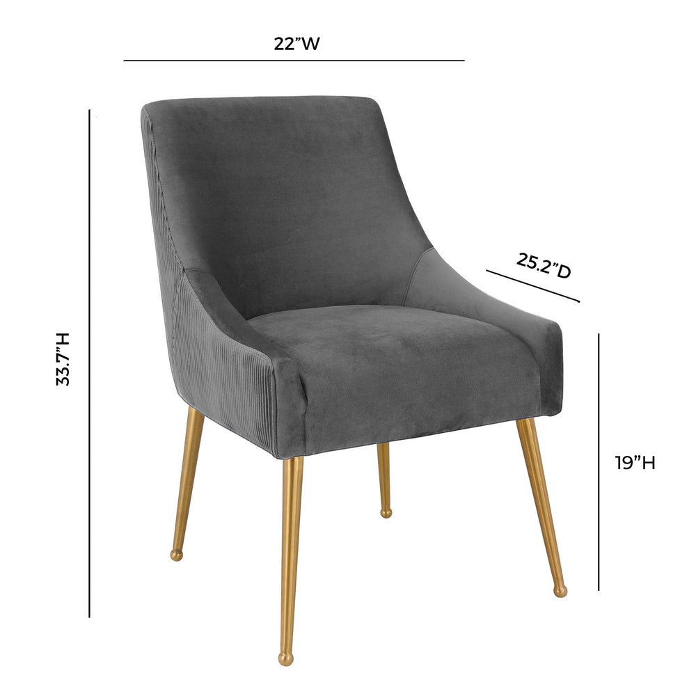 Beatrix Pleated Performance Velvet Dining Chair