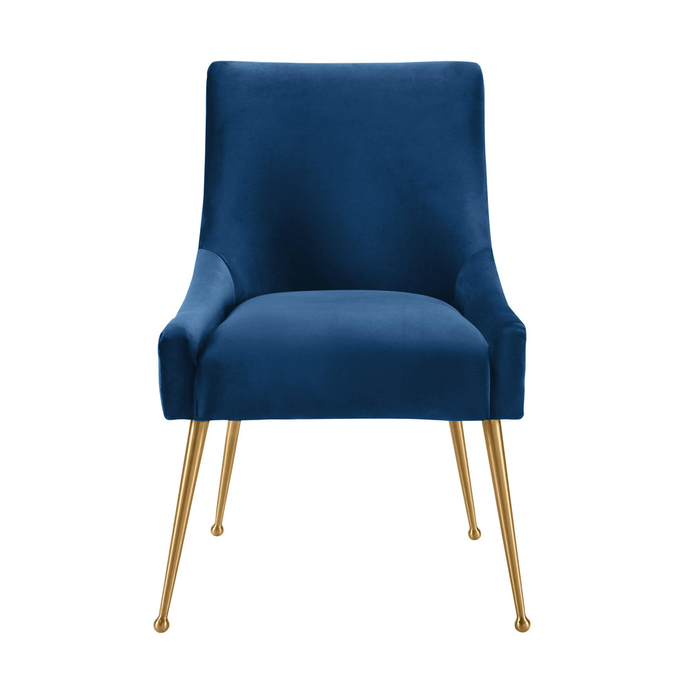 Beatrix Pleated Navy Performance Velvet Dining Chair
