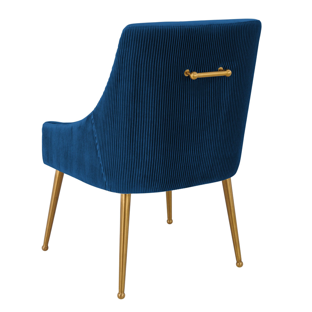 Beatrix Pleated Navy Performance Velvet Dining Chair