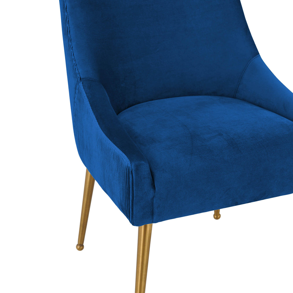 Beatrix Pleated Navy Performance Velvet Dining Chair