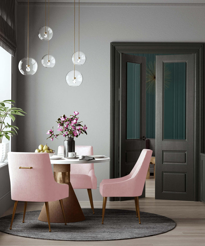 Beatrix Pleated Blush Performance Velvet Dining Chair