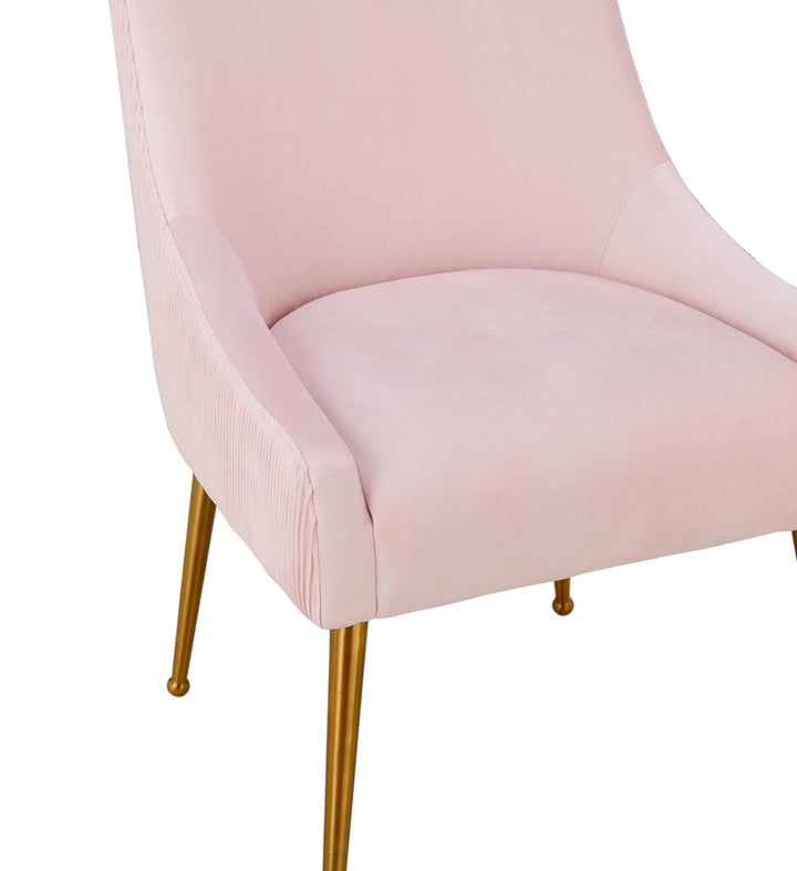Beatrix Pleated Blush Performance Velvet Dining Chair