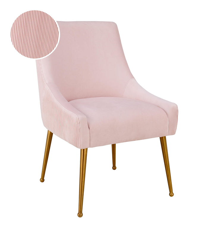 Beatrix Pleated Blush Performance Velvet Dining Chair