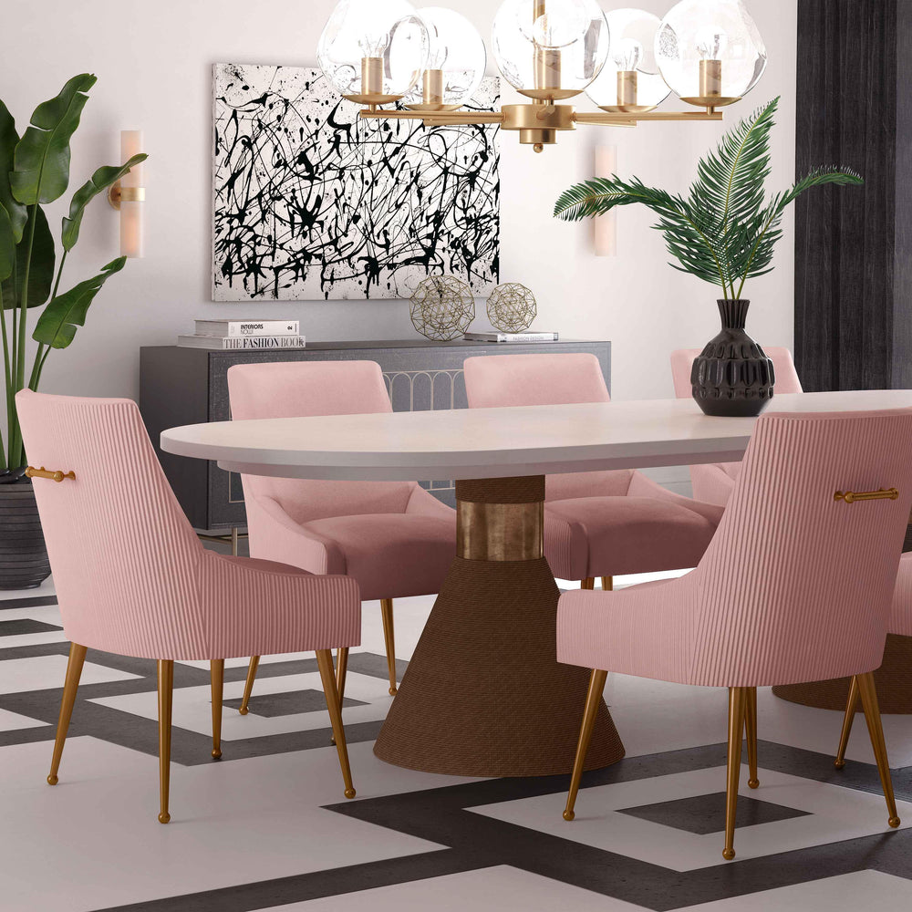 Beatrix Pleated Performance Velvet Dining Chair