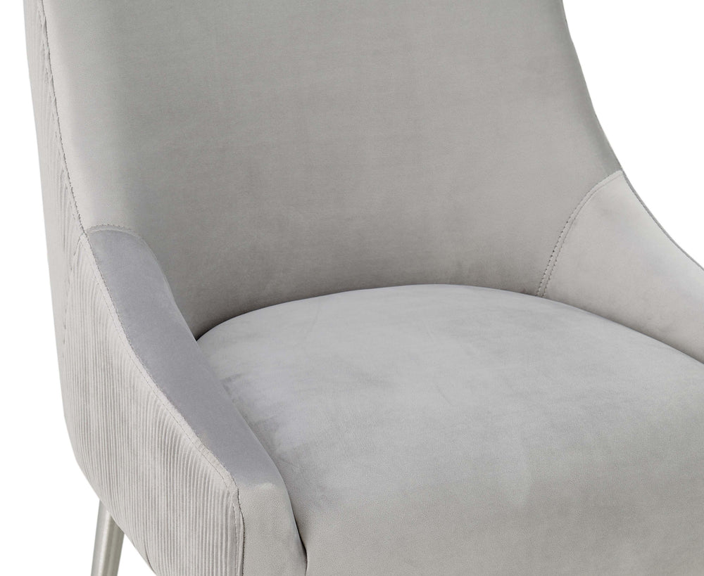 Beatrix Pleated Light Grey Performance Velvet Counter Stool