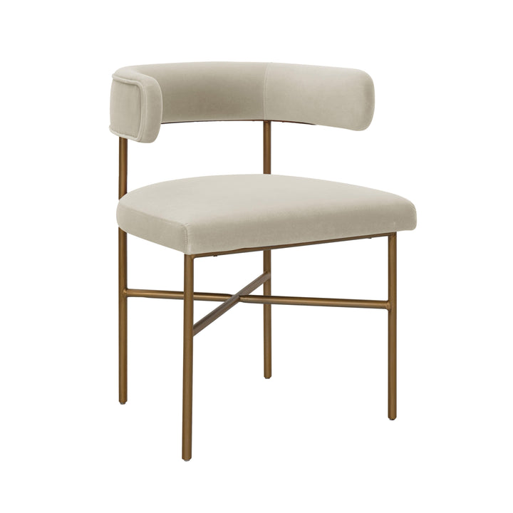 Kim Cream Performance Velvet Dining Chair