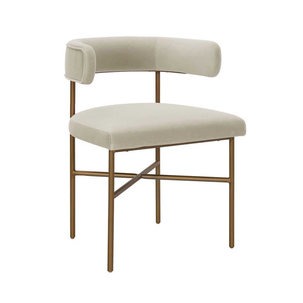 Kim Cream Performance Velvet Dining Chair