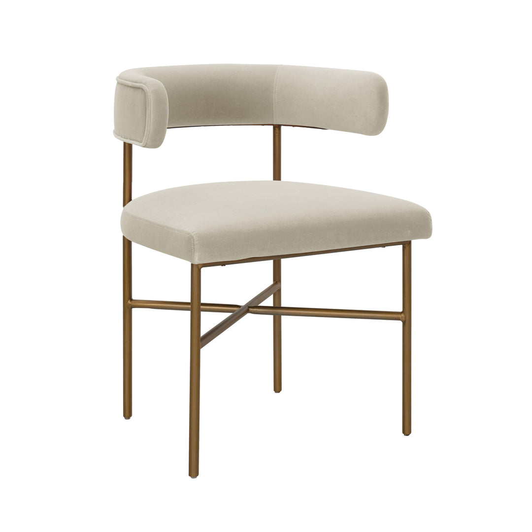 Kim Cream Performance Velvet Dining Chair