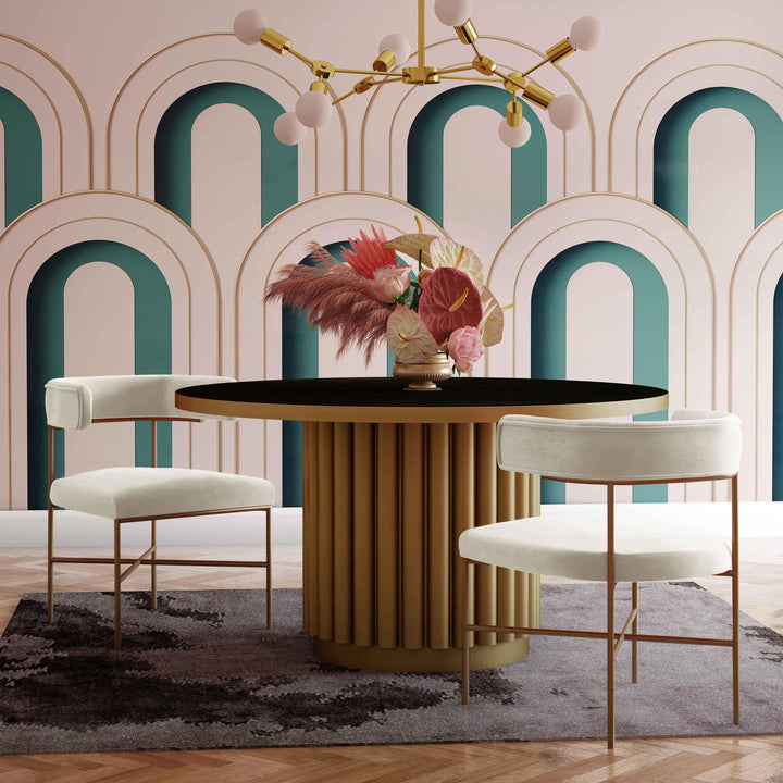 Kim Cream Performance Velvet Dining Chair