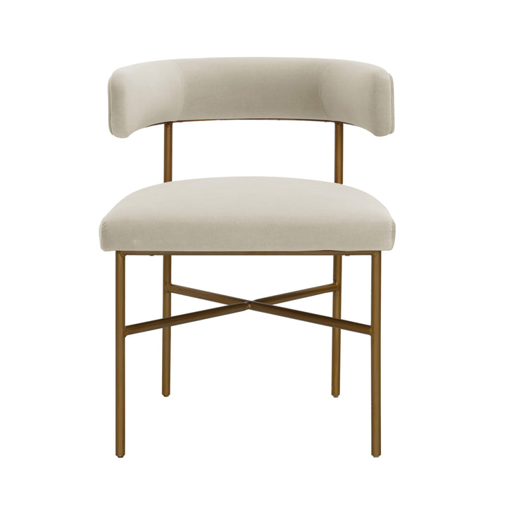 Kim Cream Performance Velvet Dining Chair