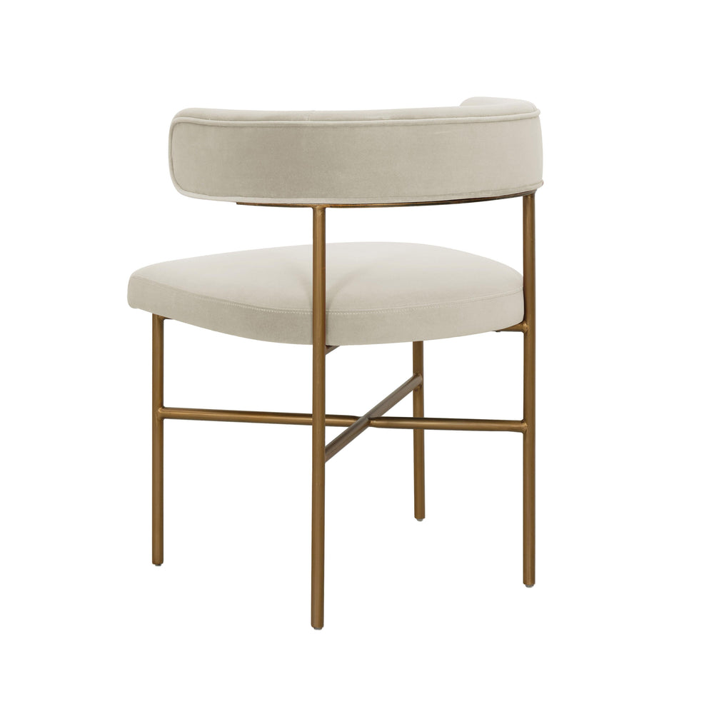 Kim Cream Performance Velvet Dining Chair