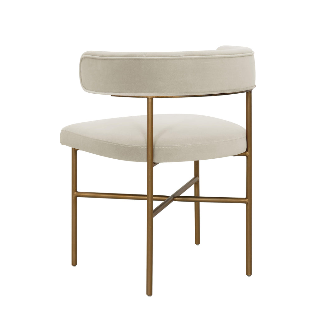Kim Cream Performance Velvet Dining Chair