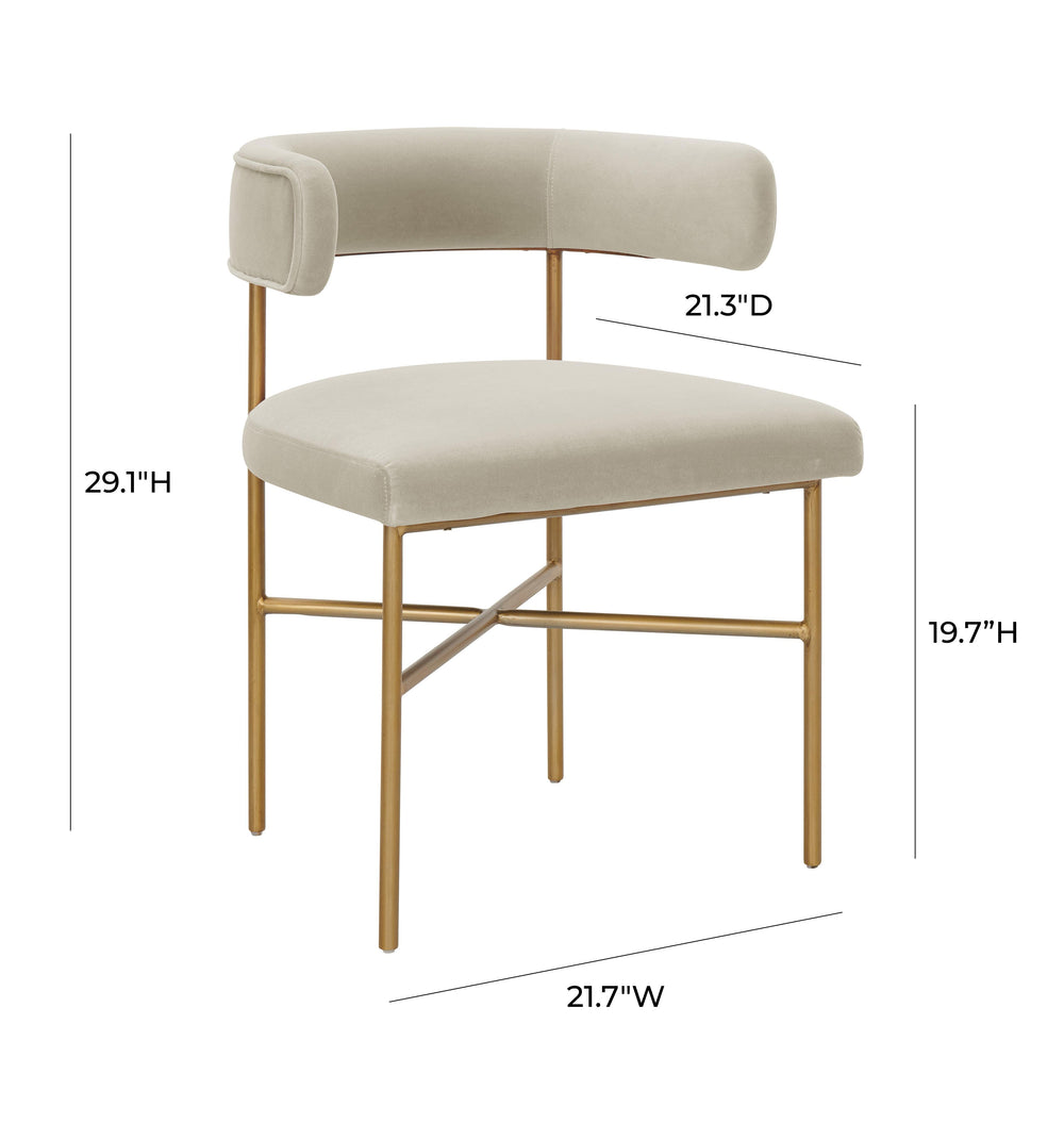 Kim Cream Performance Velvet Dining Chair