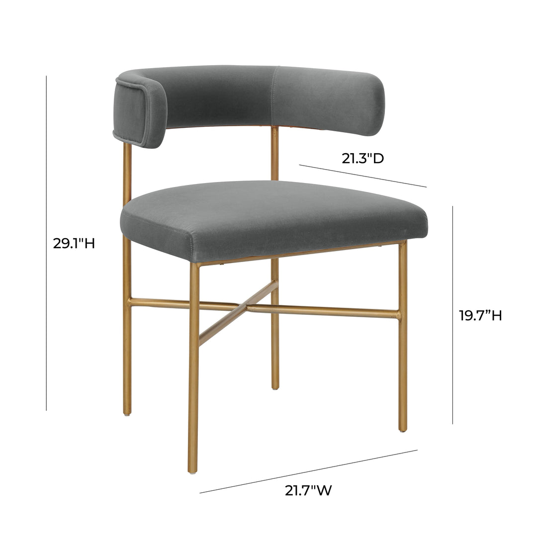 Kim Grey Performance Velvet Dining Chair