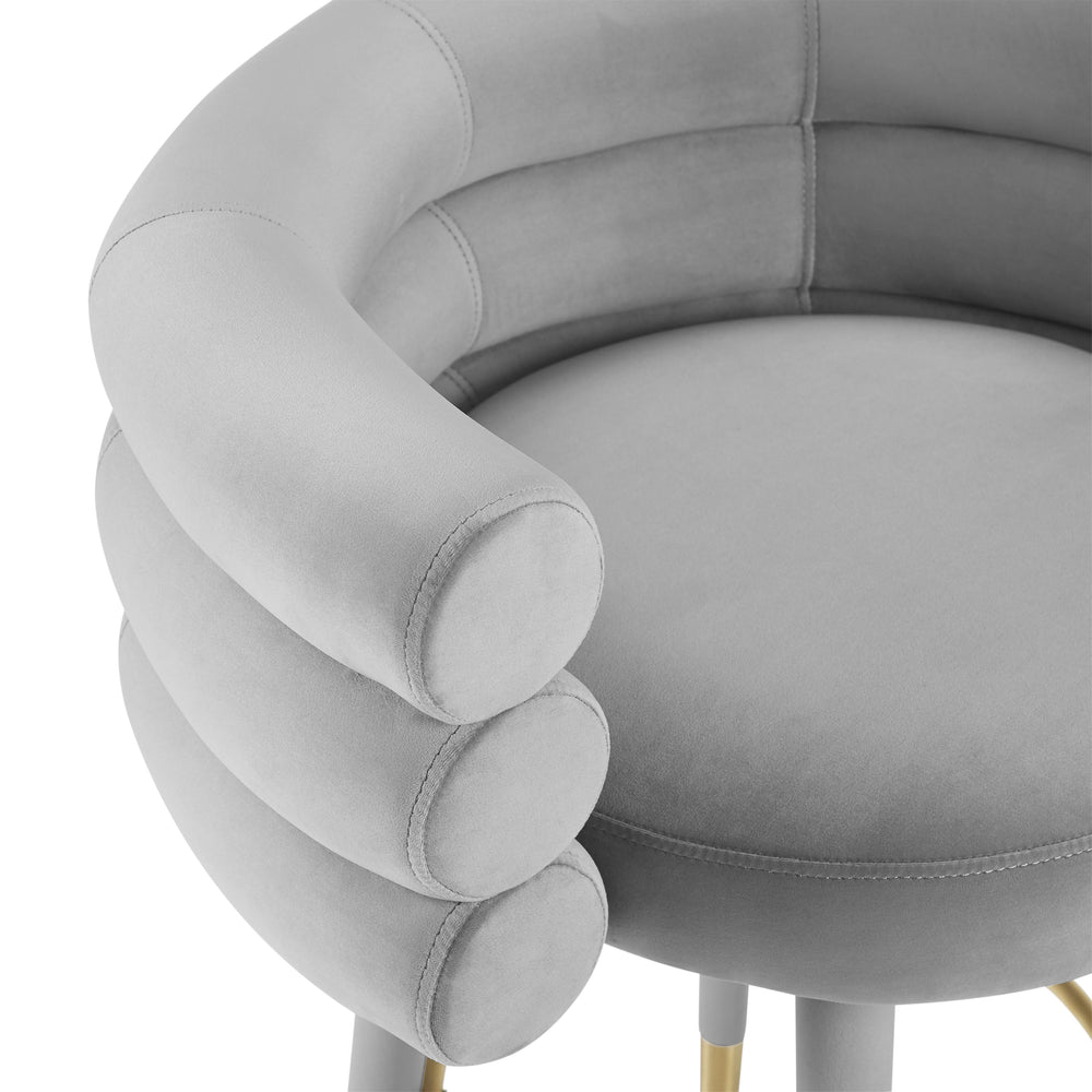 Betty Grey Performance Velvet Counter Stool