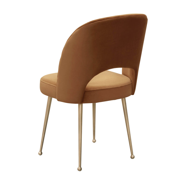 Swell Cognac Performance Velvet Dining Chair