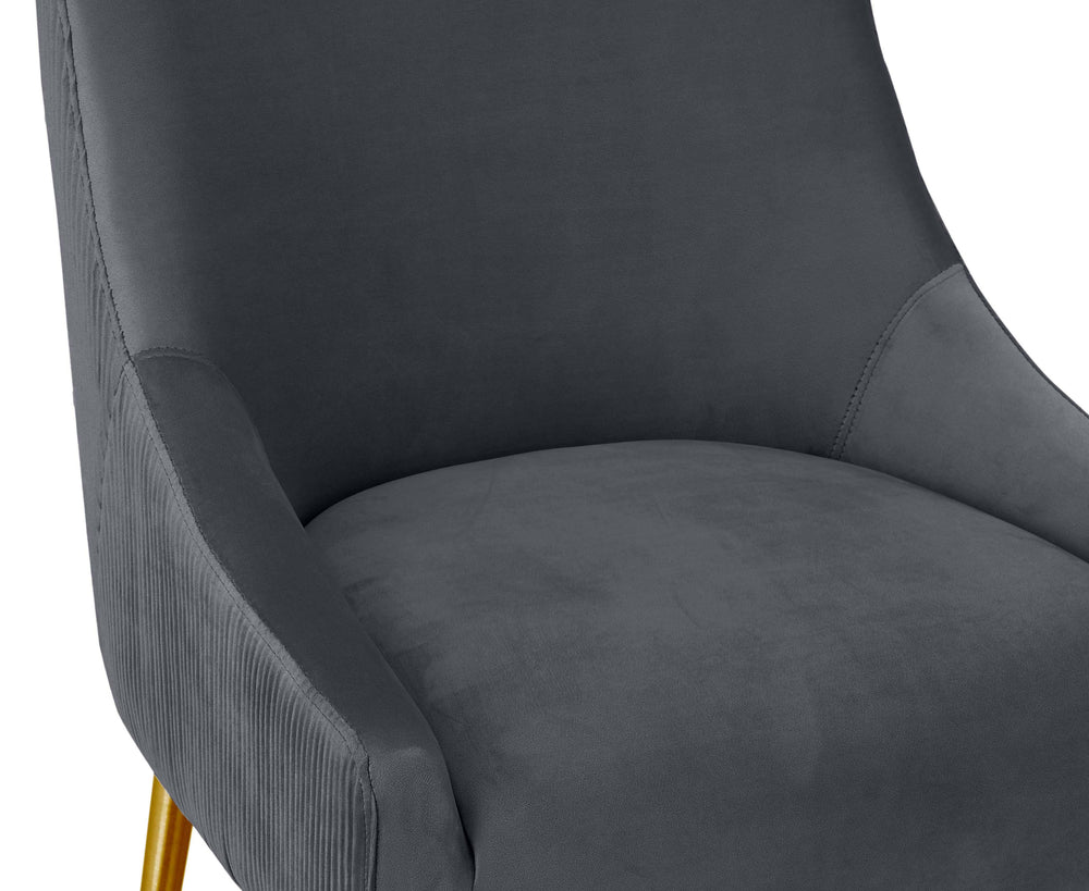 Beatrix Pleated Grey Performance Velvet Counter Stool