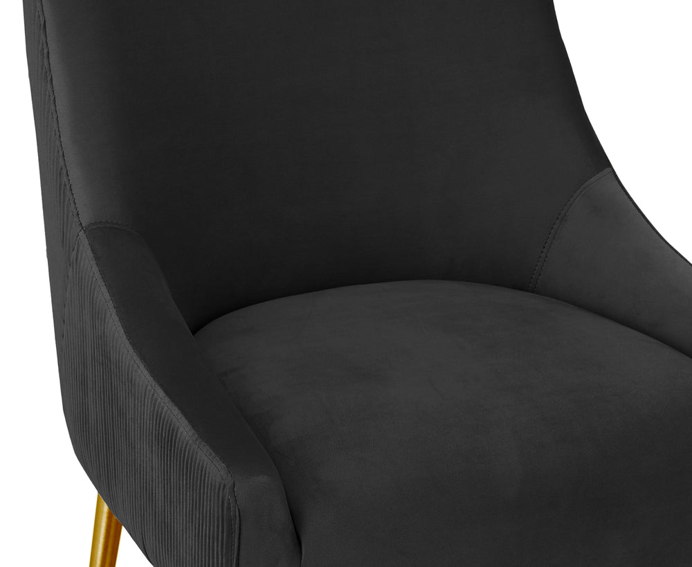 Beatrix Pleated Black Performance Velvet Bar Stool