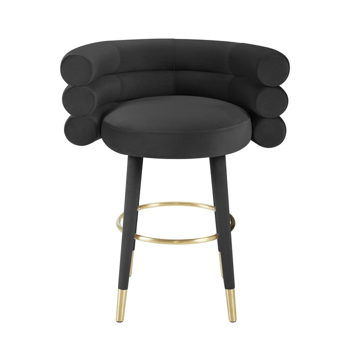 Betty Black Performance Velvet Counter Stool